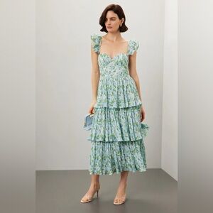 Rachel Parcell pleated floral midi dress
